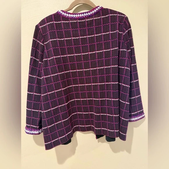 Misook Purple and White Plaid Blazer - Picture 7 of 8